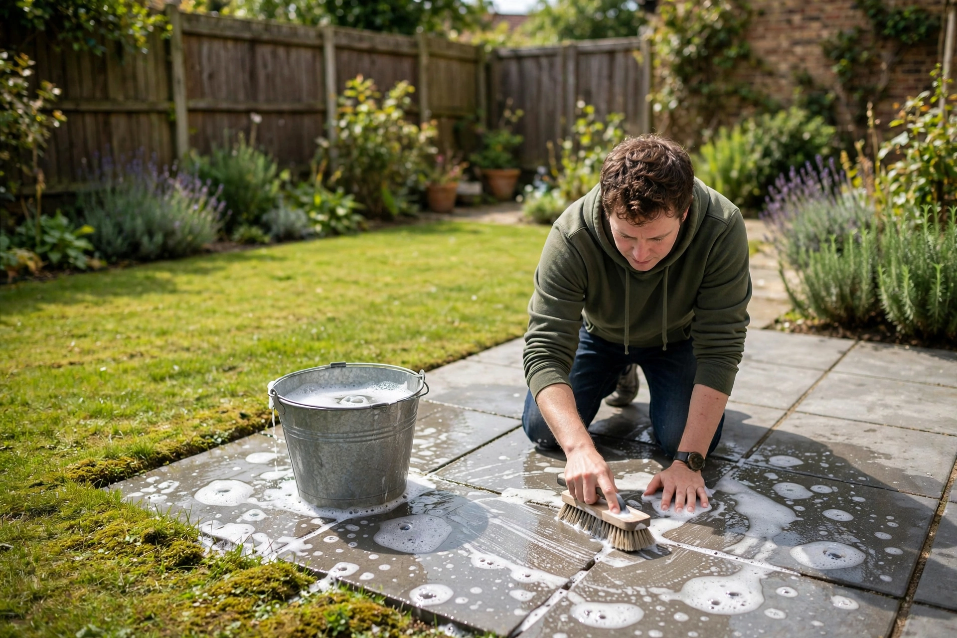 How to Clean Patio Slabs Without a Pressure Washer: UK Guide How to Clean Patio Slabs Without a Pressure Washer: UK Guide