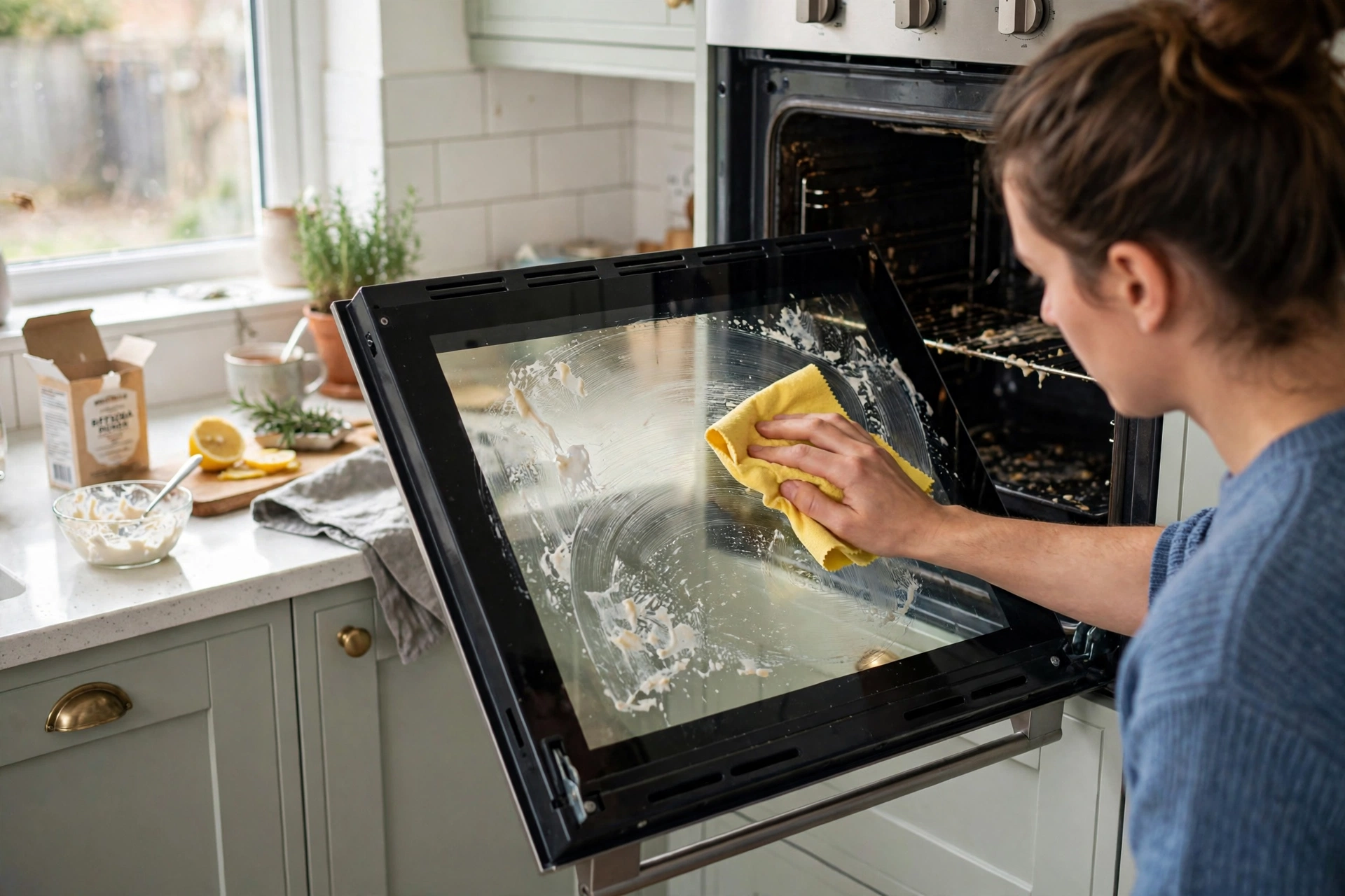 How to Clean the Inside of an Oven Glass Door Safely